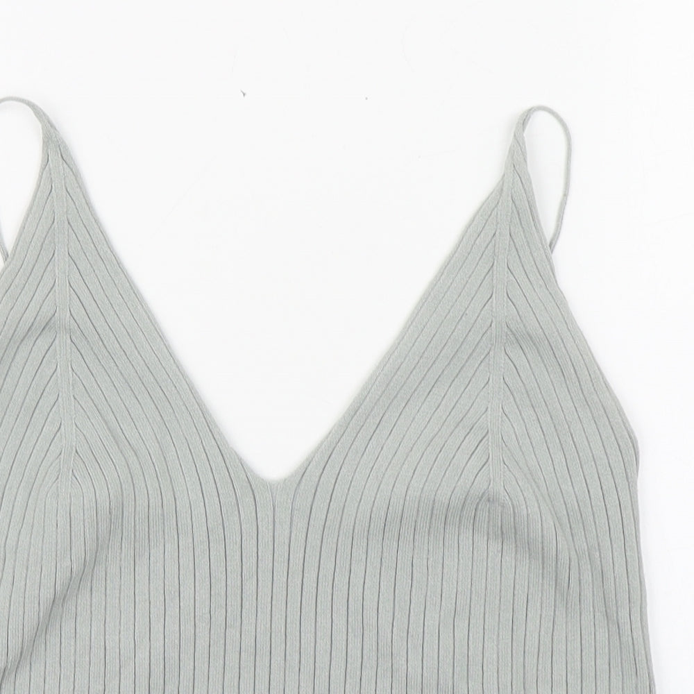 Shien  Womens Green  Acrylic Camisole Tank Size M V-Neck