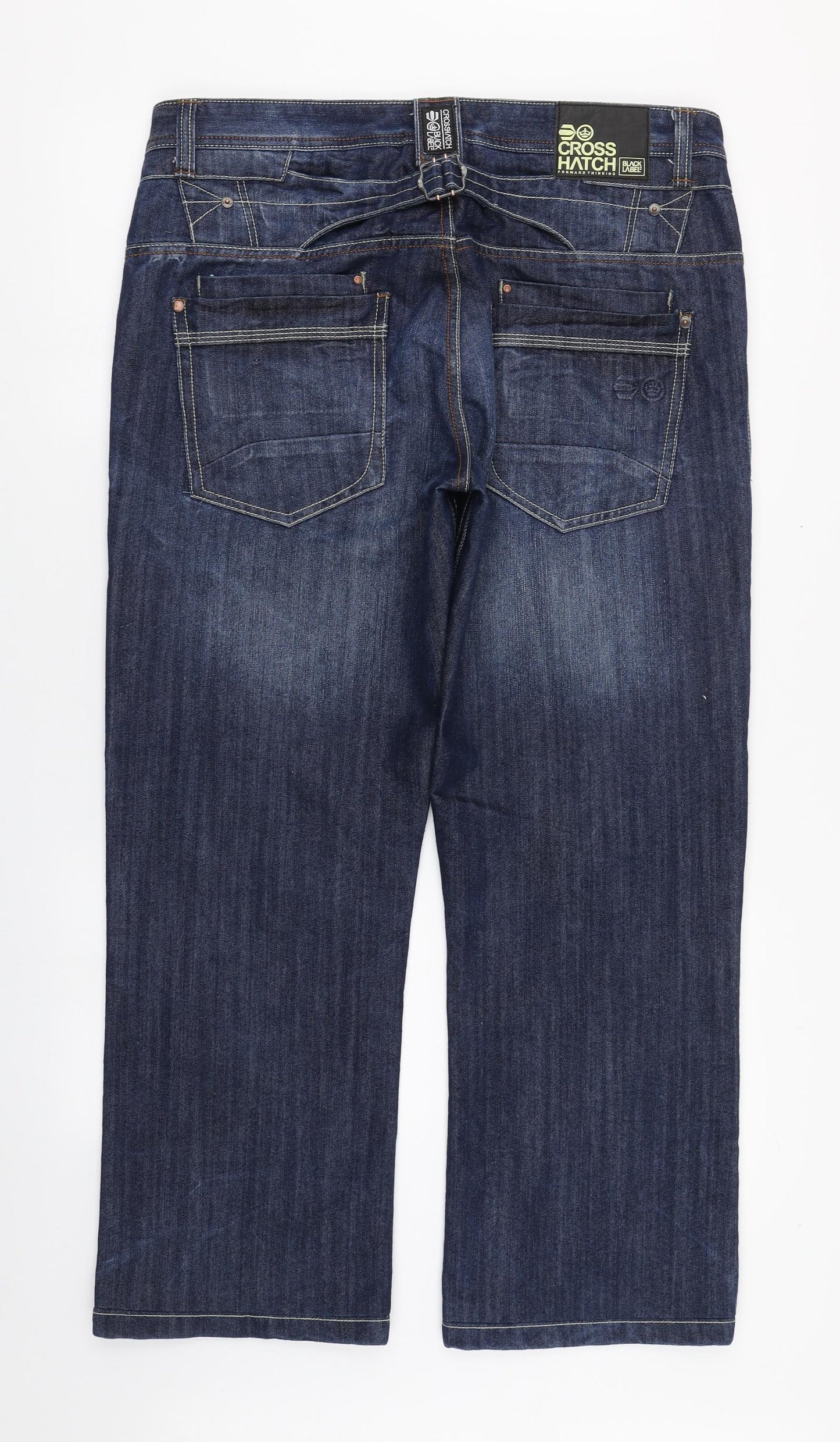 Crosshatch Mens Blue  Cotton Straight Jeans Size 36 in L32 in Regular Zip