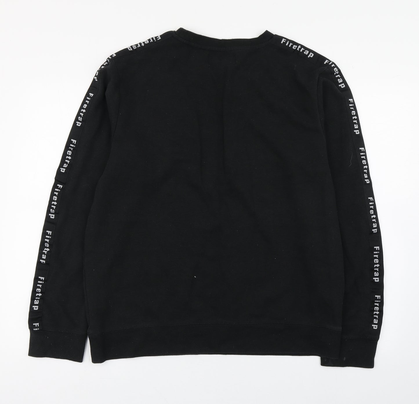 Firetrap Mens Black  Cotton Pullover Sweatshirt Size L