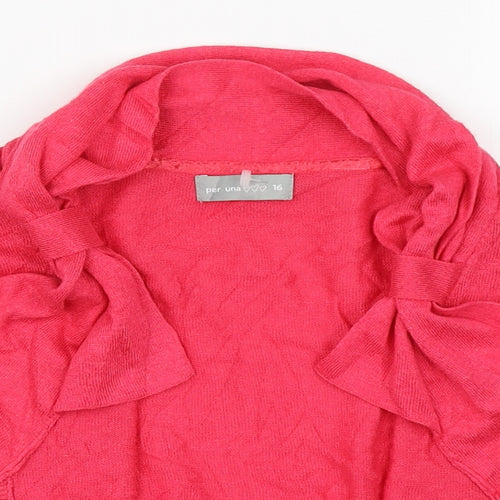 Per Una Womens Pink V-Neck  Viscose Cardigan Jumper Size 16