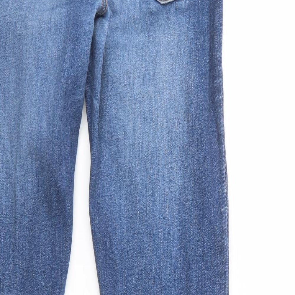 Pull & Bear Womens Blue  Cotton Skinny Jeans Size 12 L32 in Regular Button