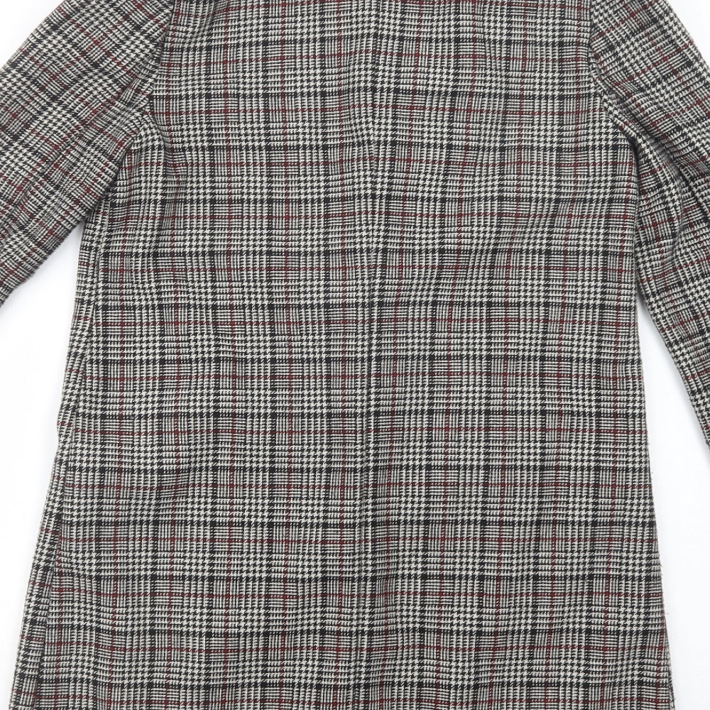 Primark Womens Green Plaid  Overcoat Coat Size 8  Button