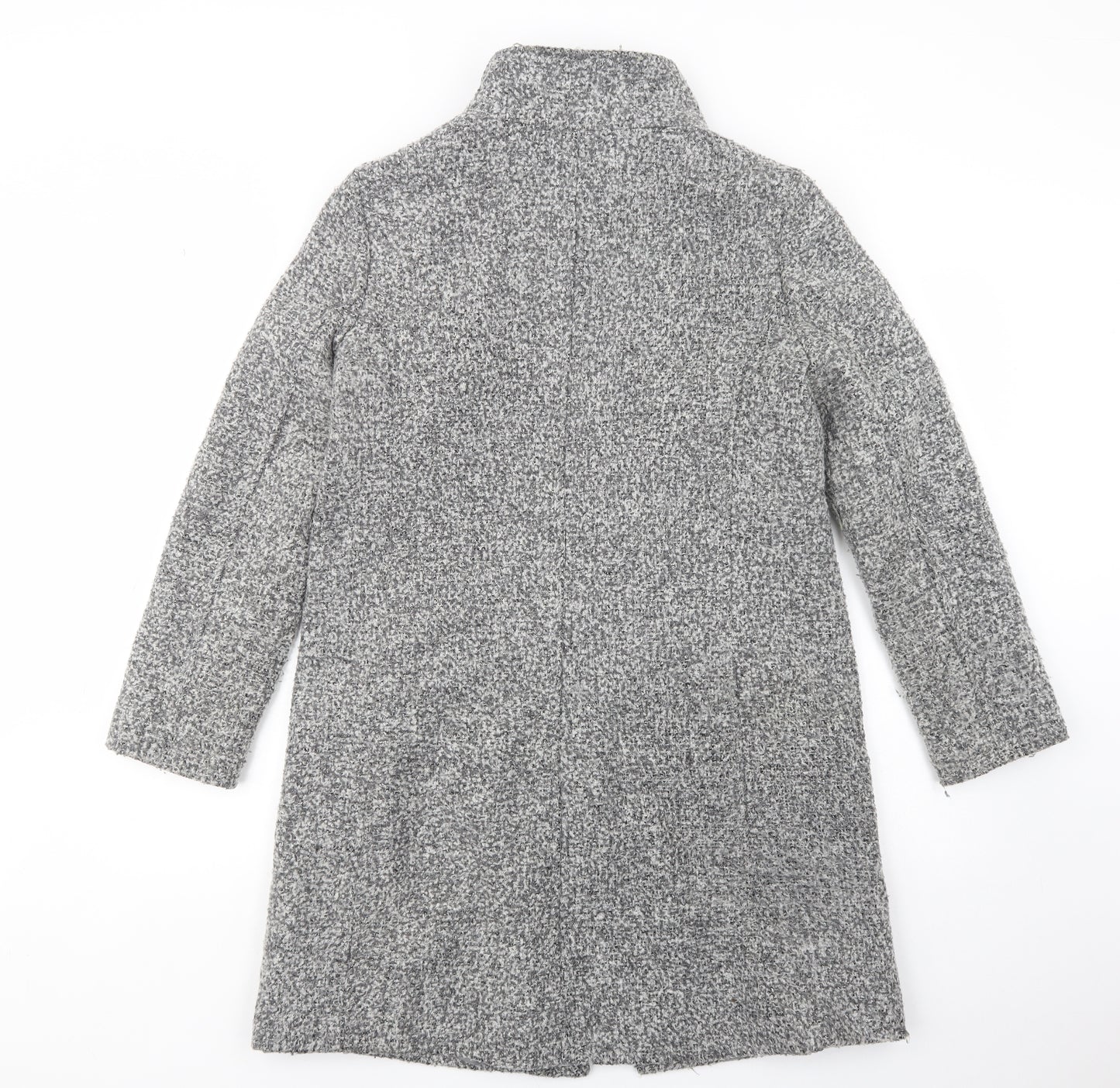 Debenhams Womens Grey   Biker Coat Size 14  Zip