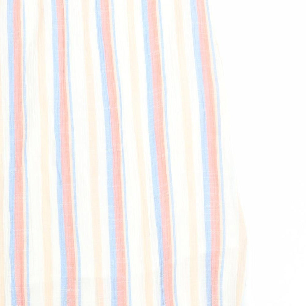 TU Womens Multicoloured Striped Cotton Maxi Skirt Size 10   Button