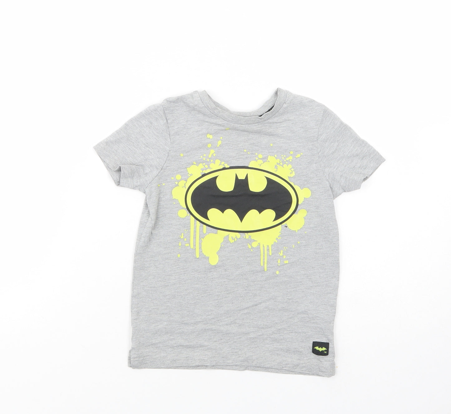 George Boys Grey  Cotton Pullover T-Shirt Size 3-4 Years Crew Neck Pullover - Batman