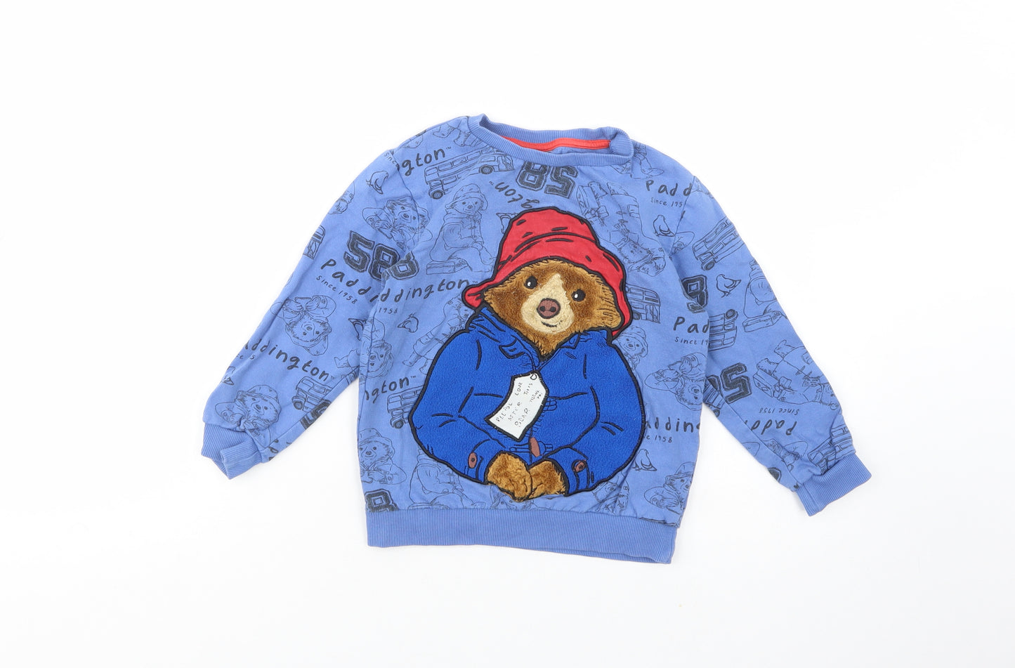 TU Boys Blue Geometric Cotton Pullover Sweatshirt Size 4-5 Years  Pullover - Paddington Bear