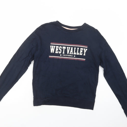 H&M Womens Blue  Cotton Pullover Sweatshirt Size XS  Pullover