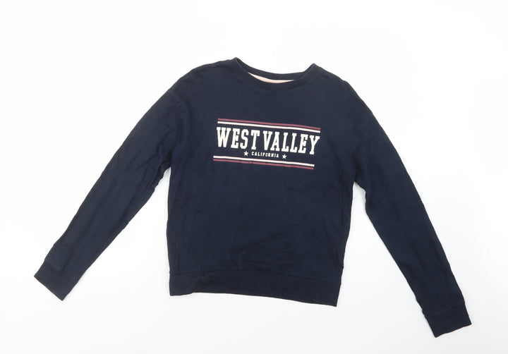 H&M Womens Blue Cotton Pullover Sweatshirt Size XS Pullover