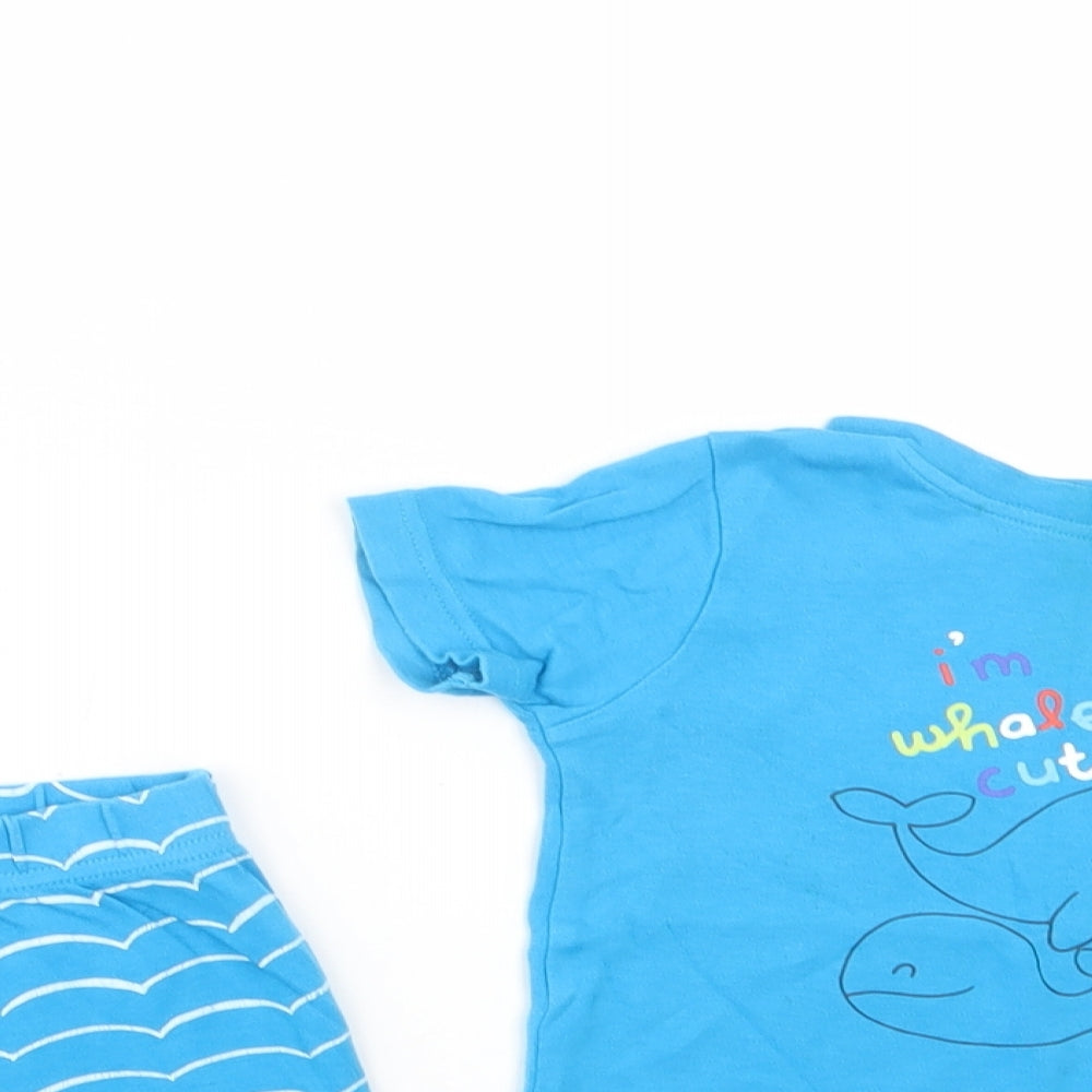George Baby Blue Striped Cotton  Pyjama Set Size 18-24 Months  Pullover - Whaley Cute