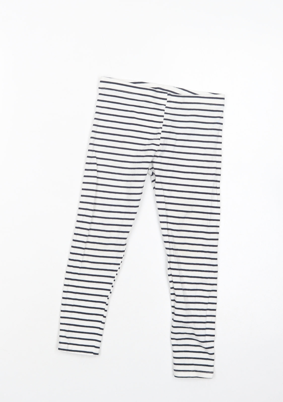 F&F Girls White Spotted Cotton Jogger Trousers Size 4-5 Years  Regular