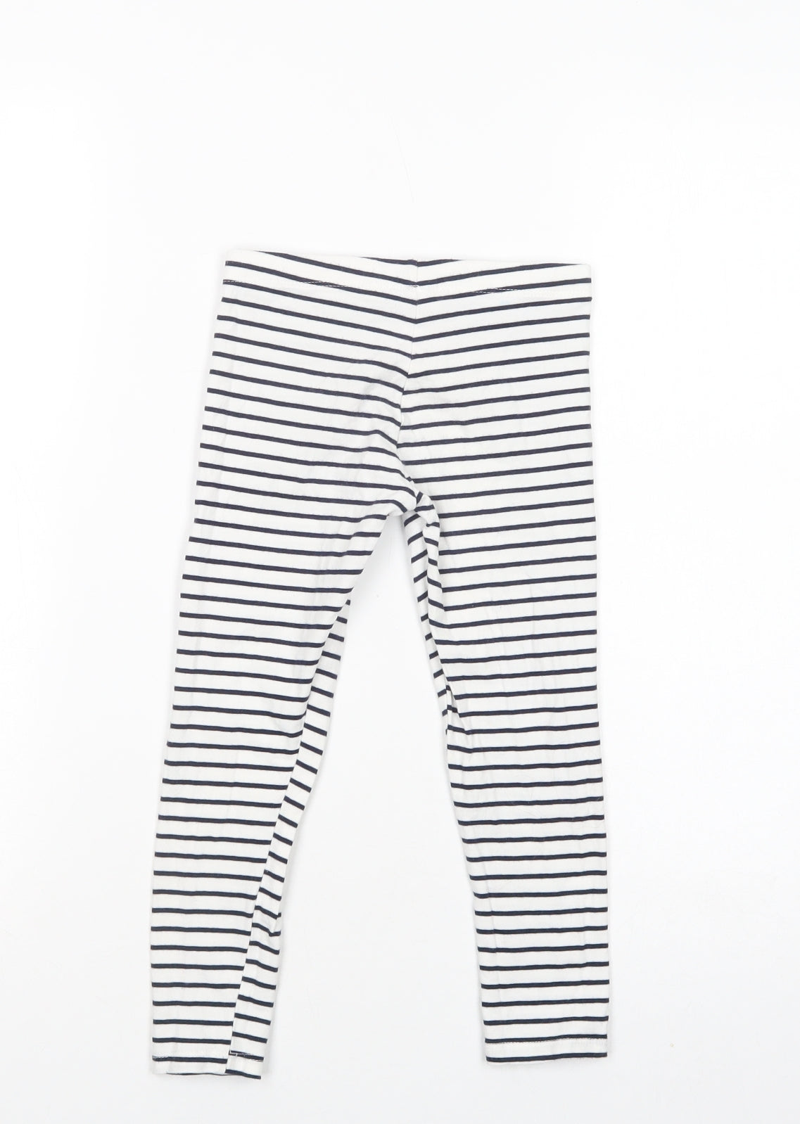 F&F Girls White Spotted Cotton Jogger Trousers Size 4-5 Years  Regular