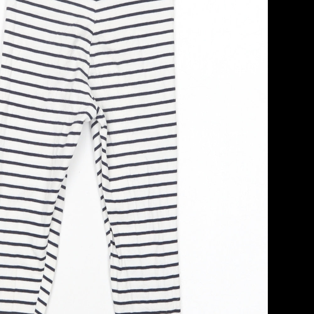 F&F Girls White Spotted Cotton Jogger Trousers Size 4-5 Years  Regular
