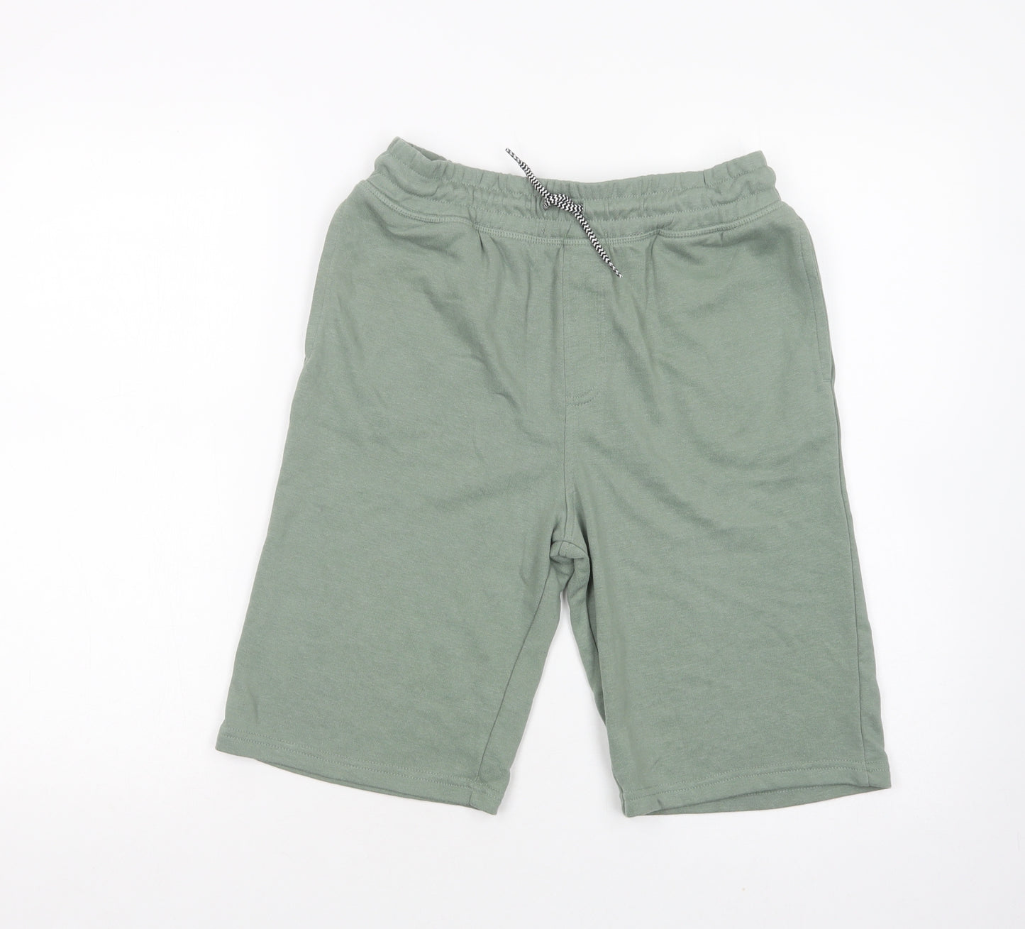 Urban Outlaws Boys Green  Cotton Sweat Shorts Size 13-14 Years  Regular Drawstring