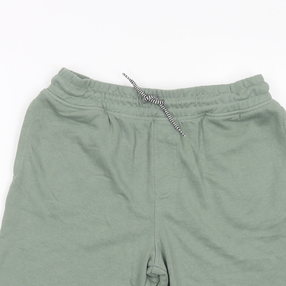Urban Outlaws Boys Green  Cotton Sweat Shorts Size 13-14 Years  Regular Drawstring