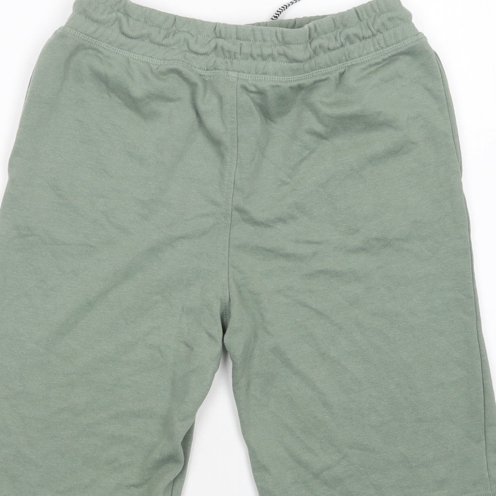 Urban Outlaws Boys Green  Cotton Sweat Shorts Size 13-14 Years  Regular Drawstring
