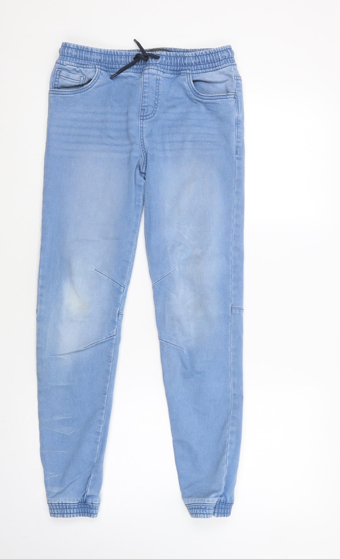 Denim Co. Boys Blue  Cotton Tapered Jeans Size 12-13 Years  Regular Drawstring