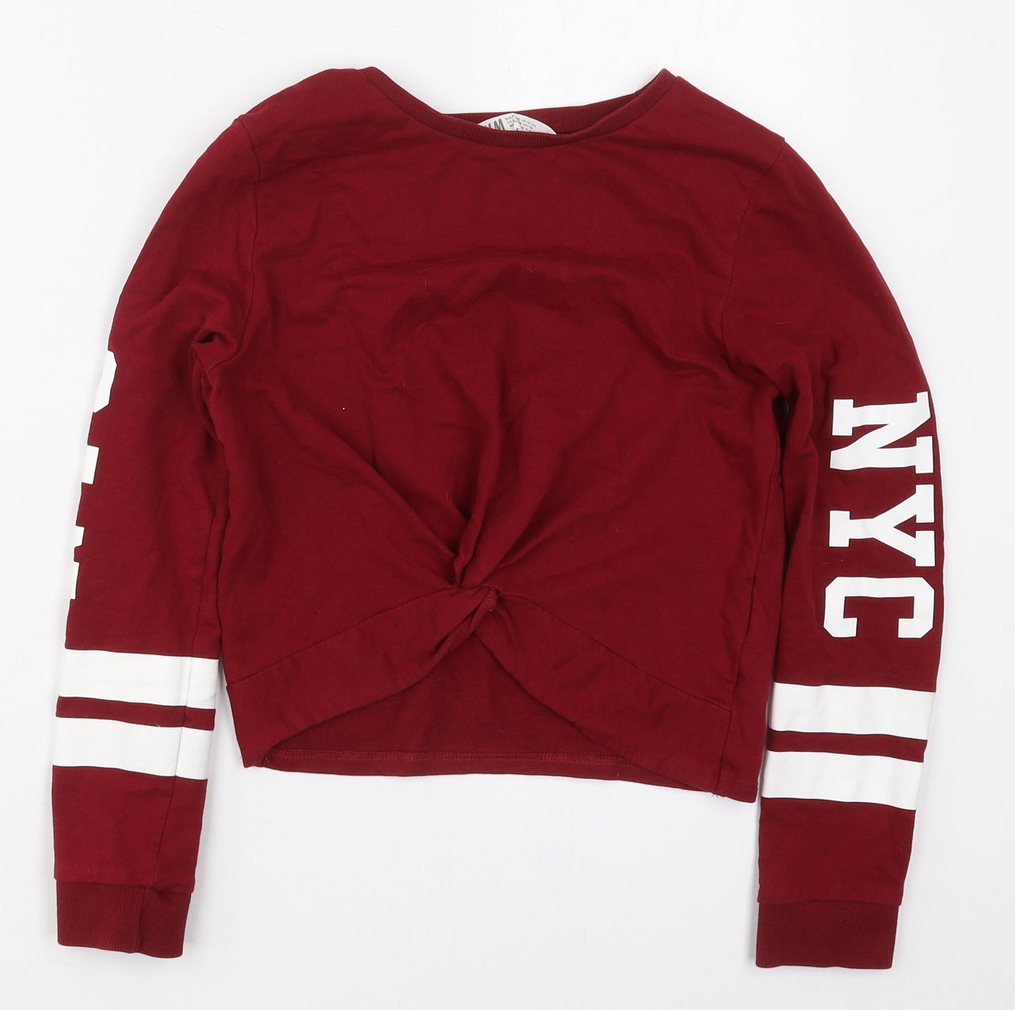 H&M Girls Red  Cotton Pullover Sweatshirt Size 11-12 Years  Pullover - NYC