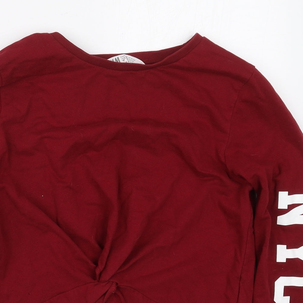H&M Girls Red  Cotton Pullover Sweatshirt Size 11-12 Years  Pullover - NYC