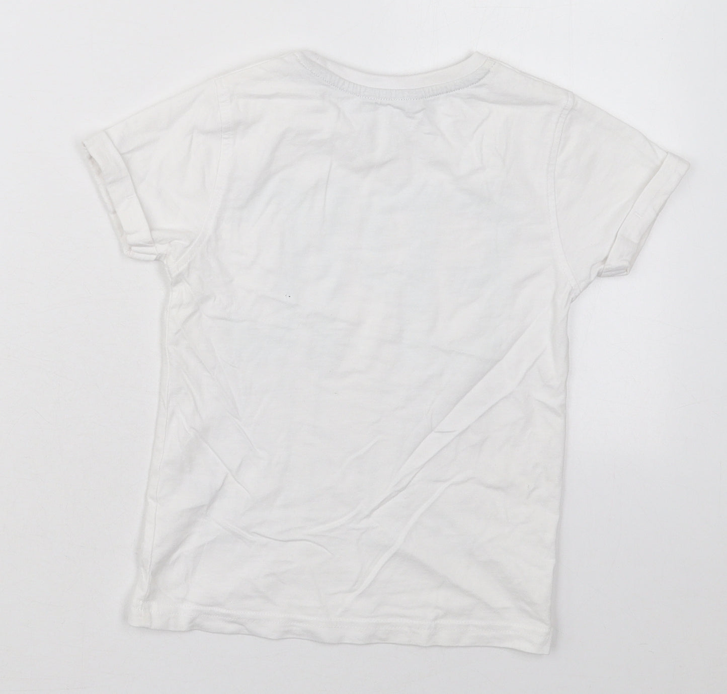 George Boys White  Cotton Basic T-Shirt Size 5-6 Years Crew Neck Pullover - Epic