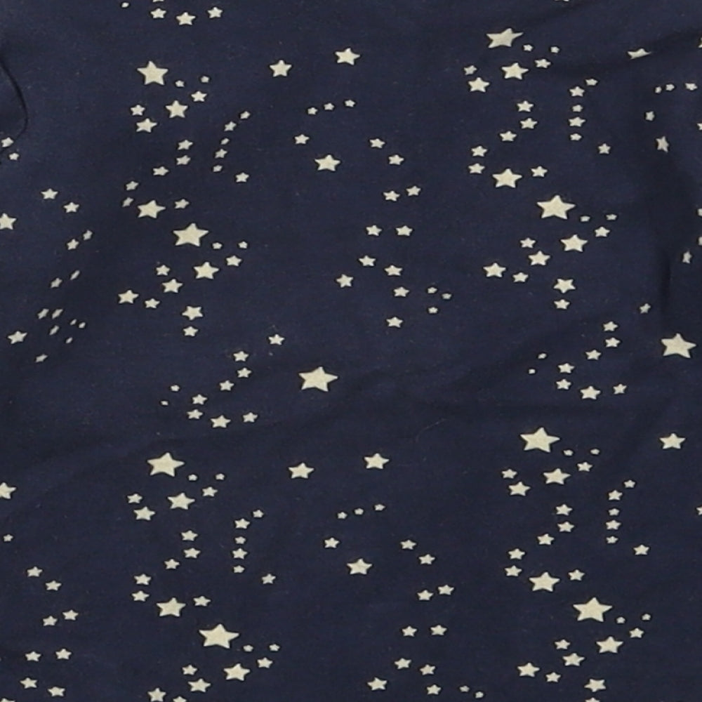 Little Green Radicals Boys Blue  Cotton Basic T-Shirt Size 9-12 Months Crew Neck Pullover - Stars