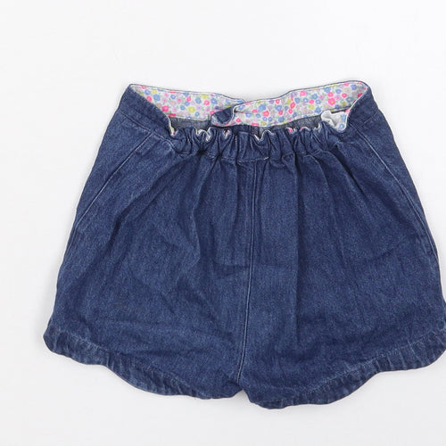 Marks and Spencer Girls Blue  Cotton Mom Shorts Size 4-5 Years  Regular
