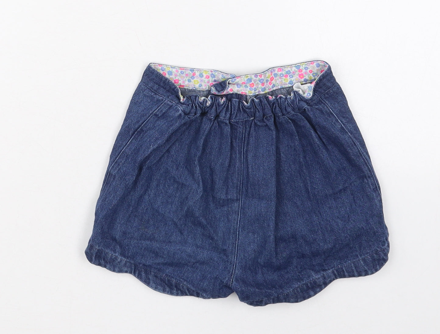 Marks and Spencer Girls Blue  Cotton Mom Shorts Size 4-5 Years  Regular