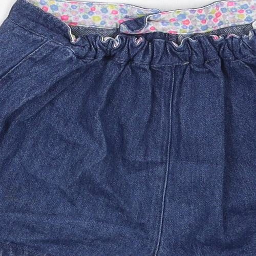 Marks and Spencer Girls Blue  Cotton Mom Shorts Size 4-5 Years  Regular