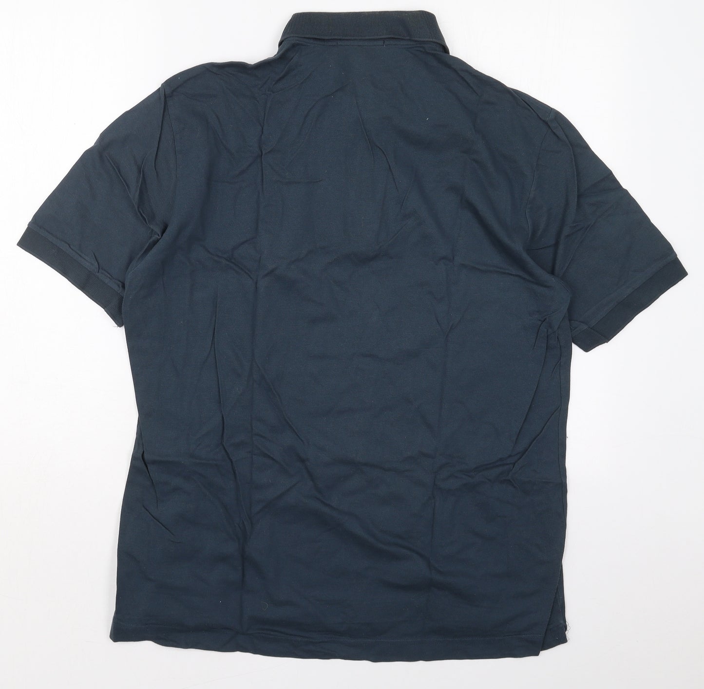 Milano Mens Blue  Cotton  Polo Size L Collared Pullover