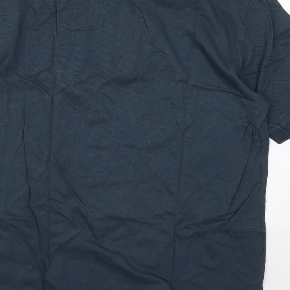 Milano Mens Blue  Cotton  Polo Size L Collared Pullover