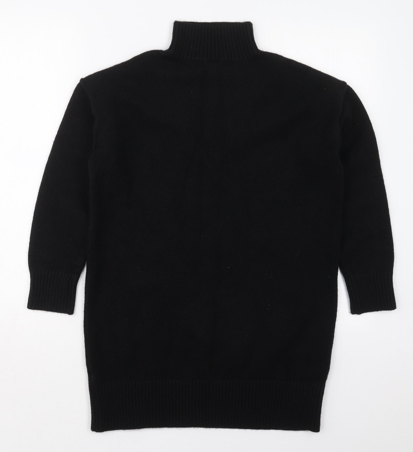 River Island Womens Black Mock Neck  Acrylic Pullover Jumper Size M