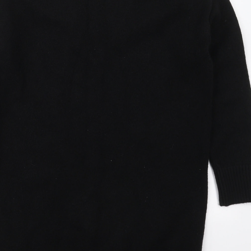 River Island Womens Black Mock Neck  Acrylic Pullover Jumper Size M