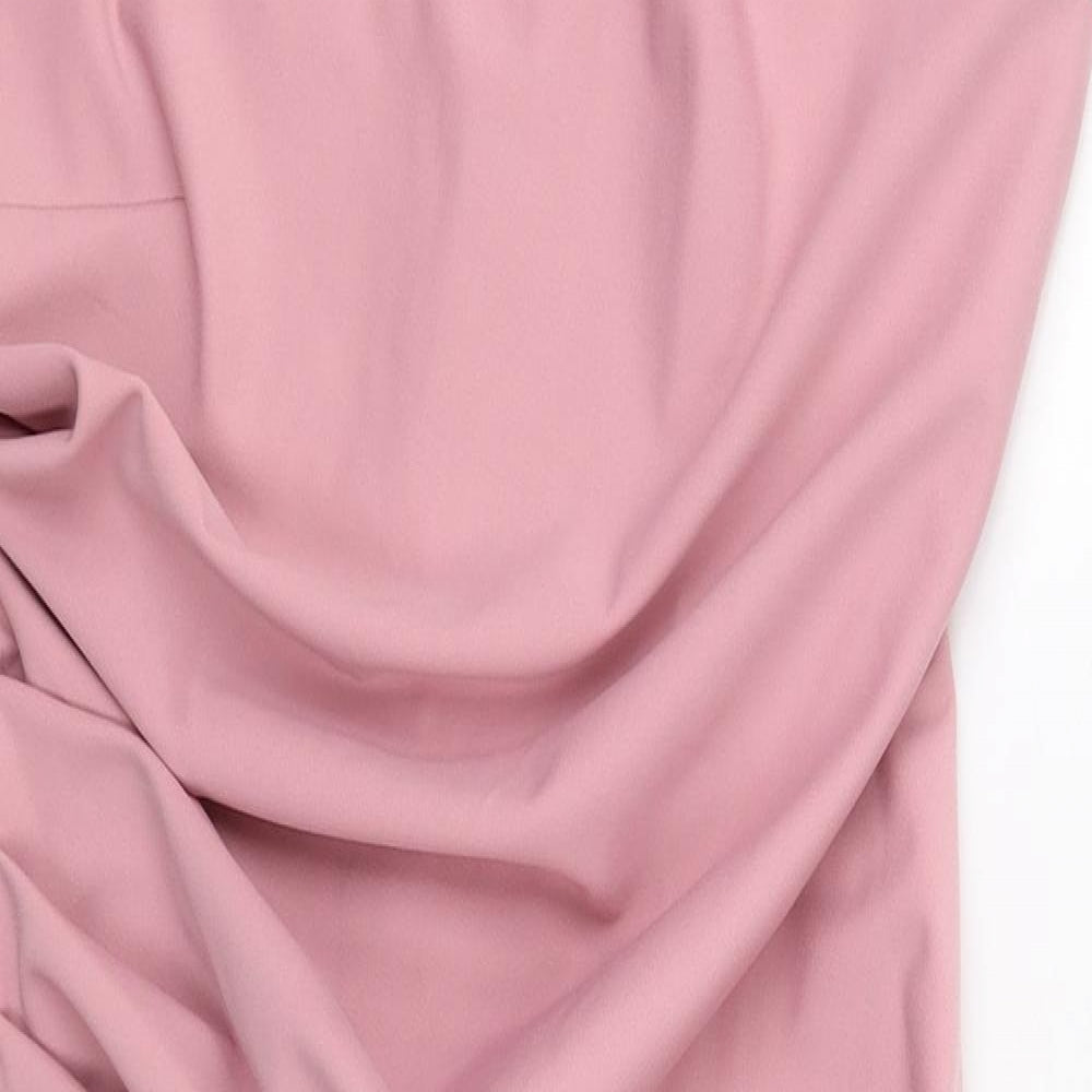 Rinascimento Womens Pink  Polyester Pencil Dress  Size XL  Round Neck Zip