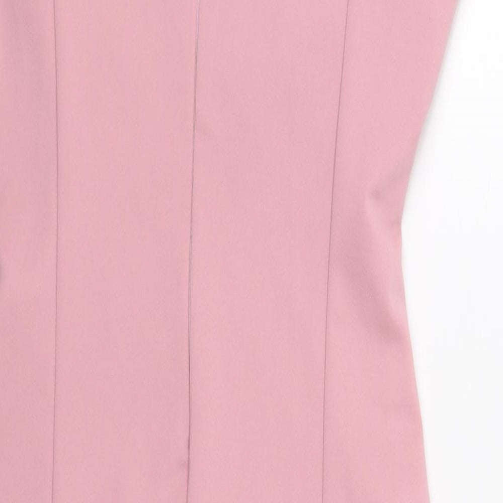 Rinascimento Womens Pink  Polyester Pencil Dress  Size XL  Round Neck Zip