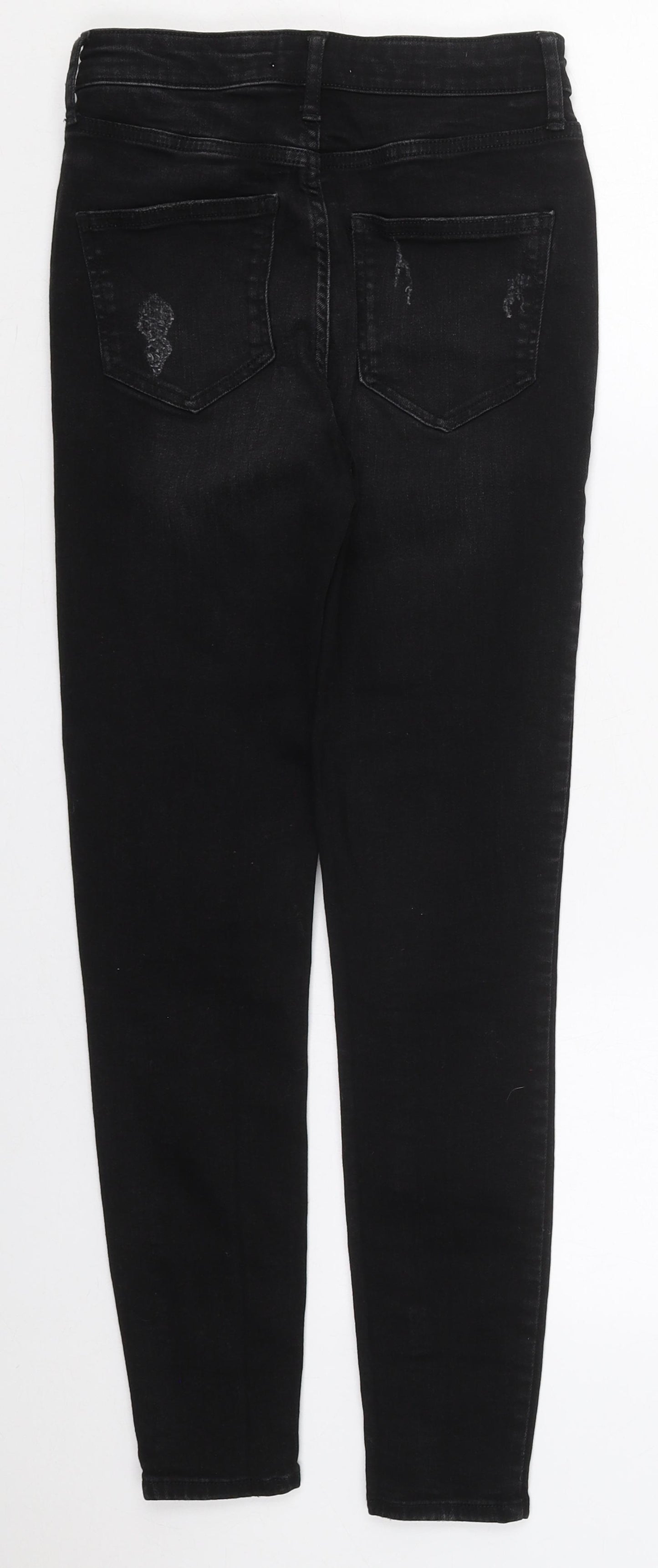 River Island Womens Black  Cotton Skinny Jeans Size 8 L25.5 in Regular Button