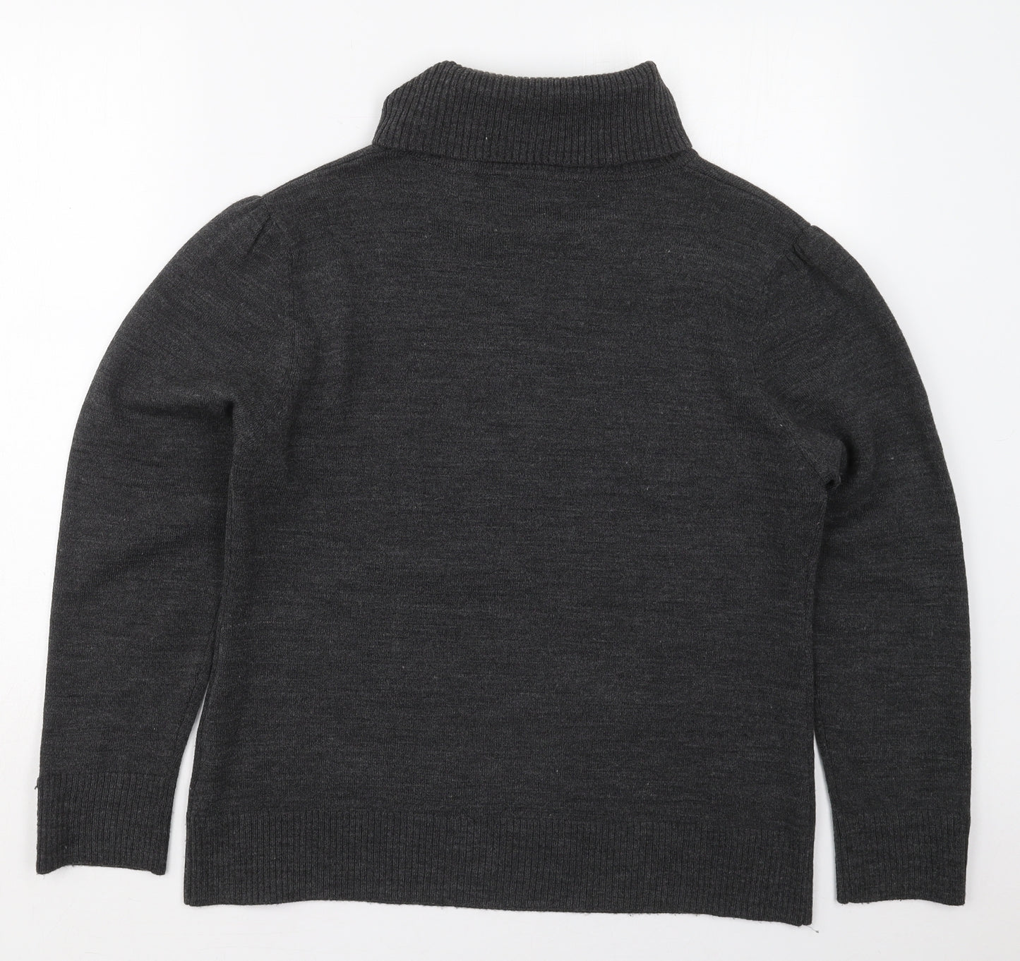 Impact Womens Grey Roll Neck  Acrylic Pullover Jumper Size XL