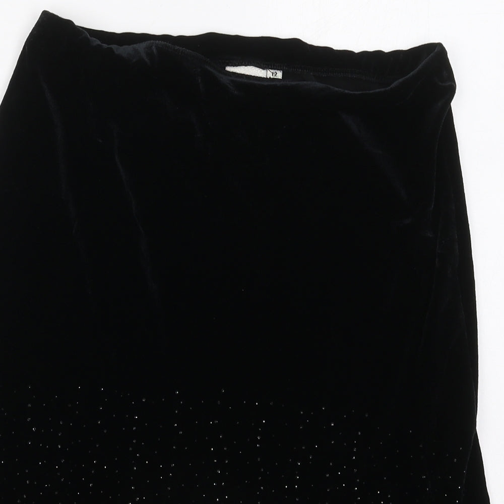 IDX Girls Black  Polyester A-Line Skirt Size 12 Years  Regular