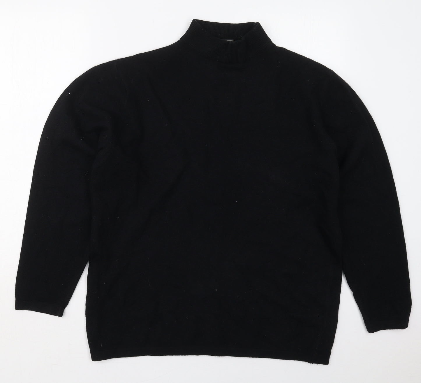 Savoy Taylors Mens Black Mock Neck  Wool Pullover Jumper Size L