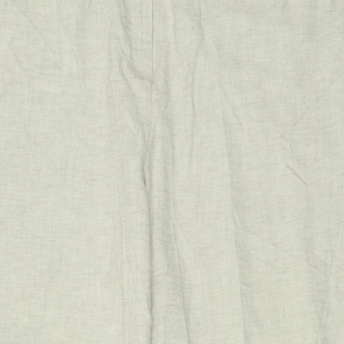 Marks and Spencer Womens Beige  Cotton Trousers  Size 18 L28 in Regular Hook & Eye