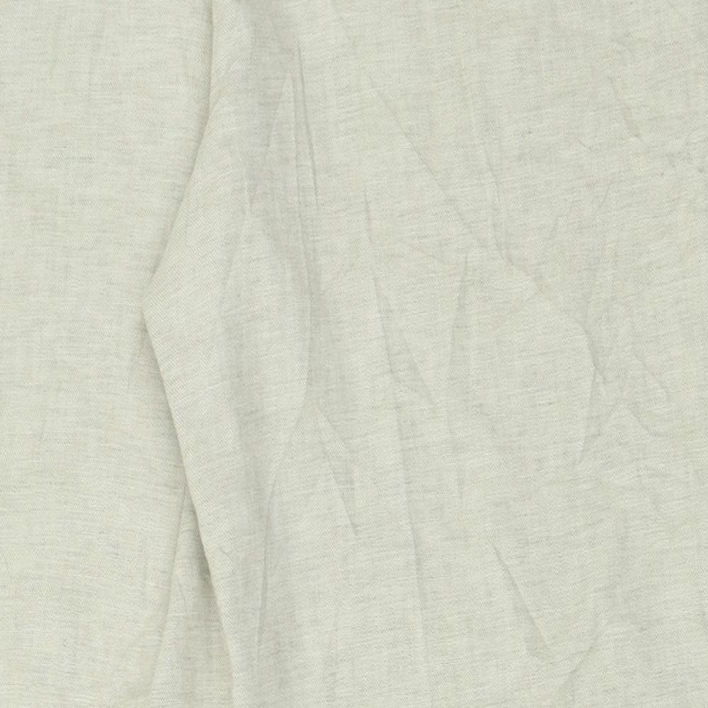 Marks and Spencer Womens Beige  Cotton Trousers  Size 18 L28 in Regular Hook & Eye