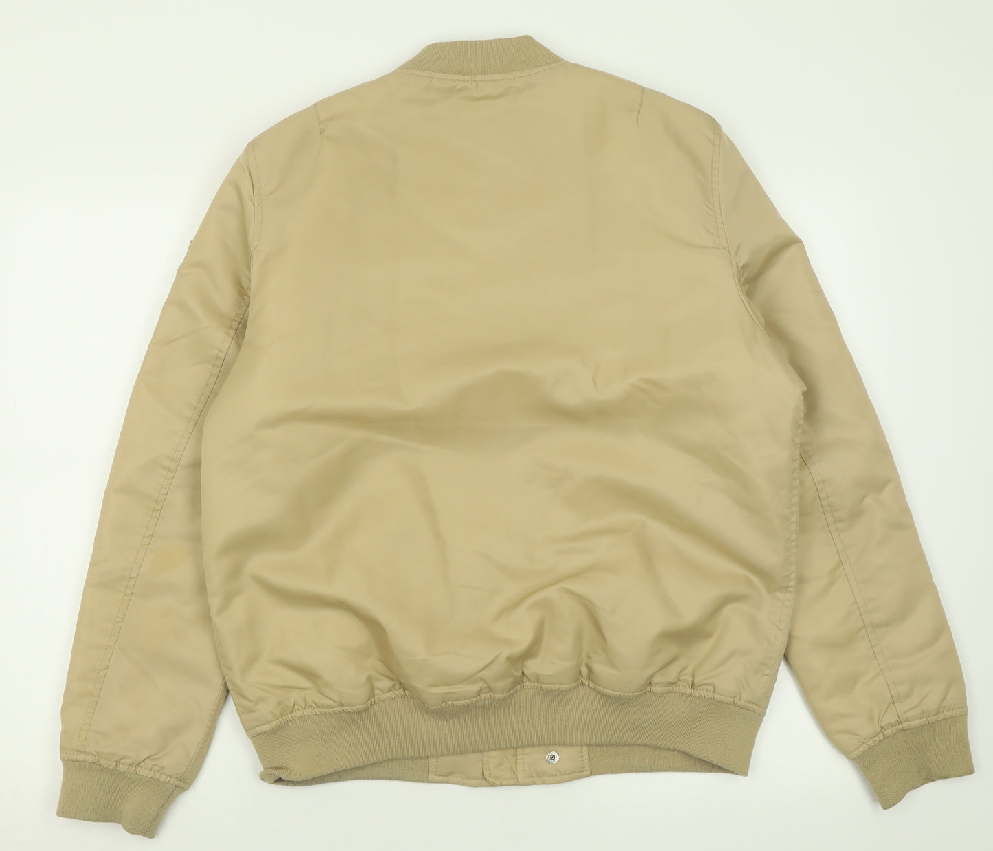 Brave Soul Mens Brown   Bomber Jacket Jacket Size L  Zip