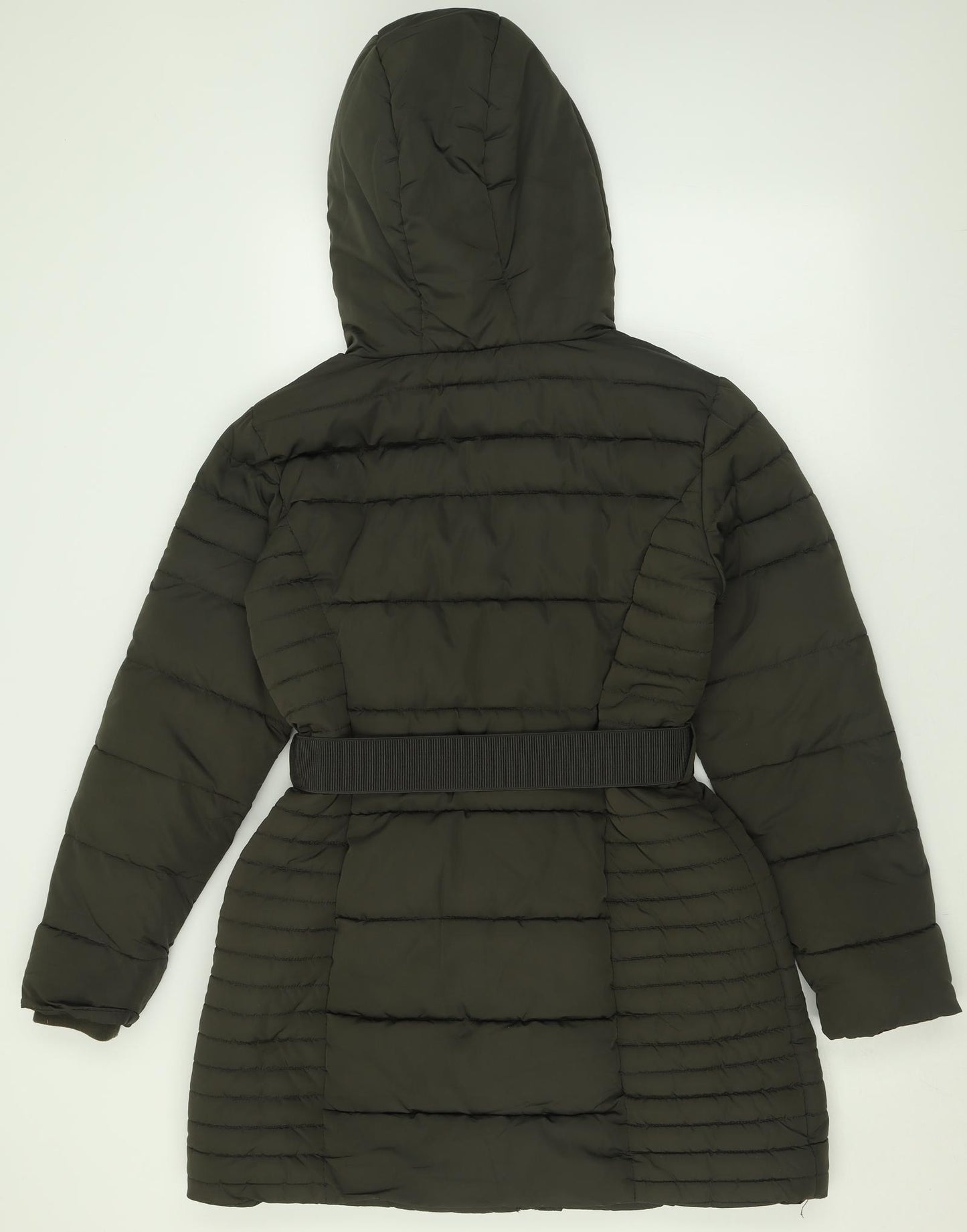 Primark Womens Green   Quilted Coat Size S  Zip