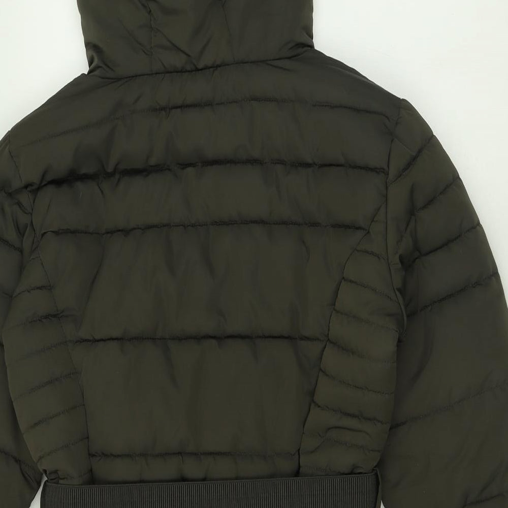 Primark Womens Green   Quilted Coat Size S  Zip