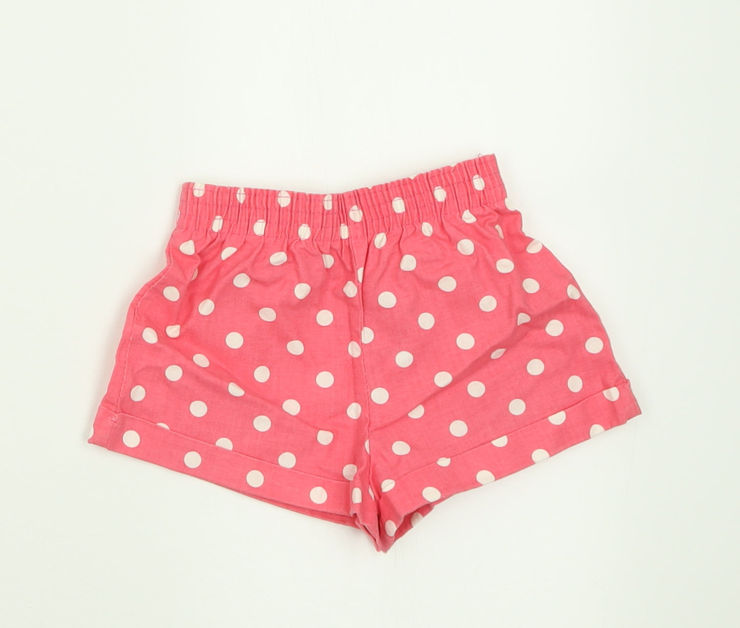 Adams Girls Pink Polka Dot Cotton Cropped Trousers Size 18-24 Months  Pullover - Shorts