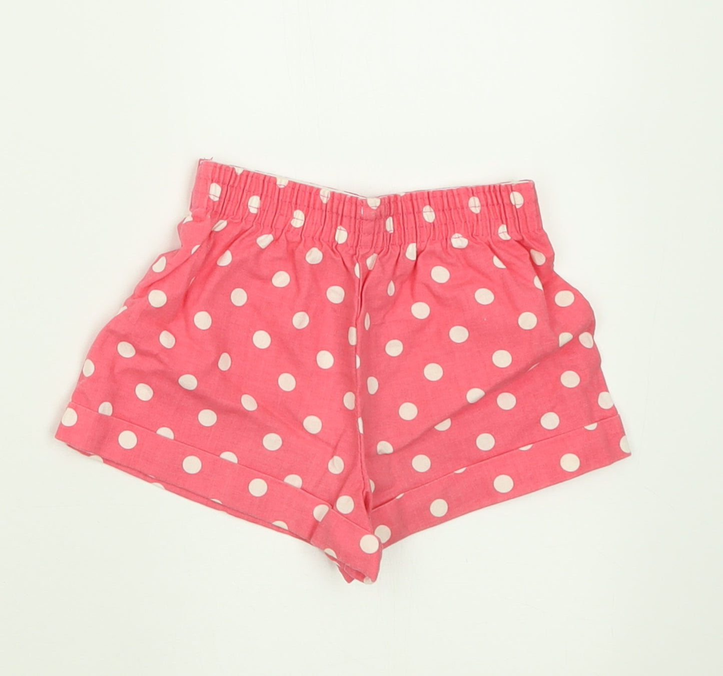 Adams Girls Pink Polka Dot Cotton Cropped Trousers Size 18-24 Months  Pullover - Shorts