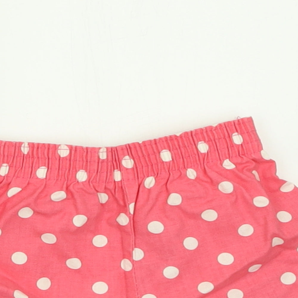 Adams Girls Pink Polka Dot Cotton Cropped Trousers Size 18-24 Months  Pullover - Shorts