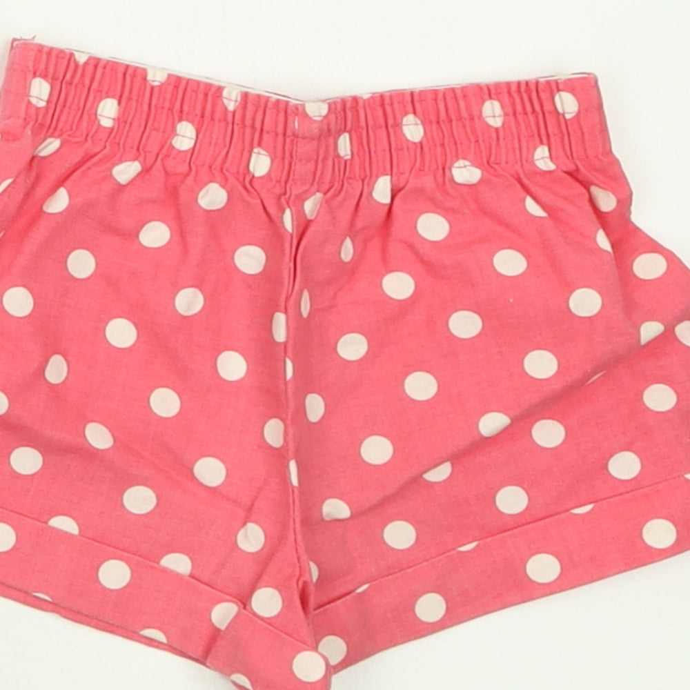 Adams Girls Pink Polka Dot Cotton Cropped Trousers Size 18-24 Months  Pullover - Shorts