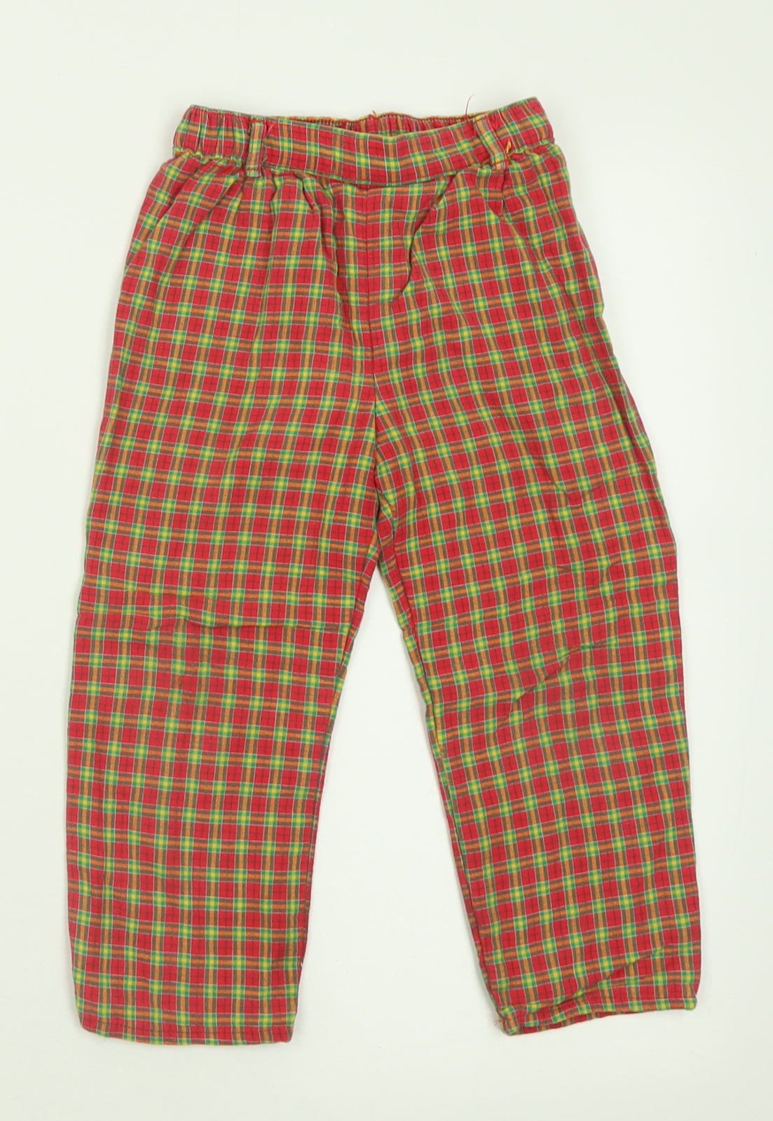 ST BENARD Boys Red Plaid Cotton Capri Trousers Size 24 Months  Pullover