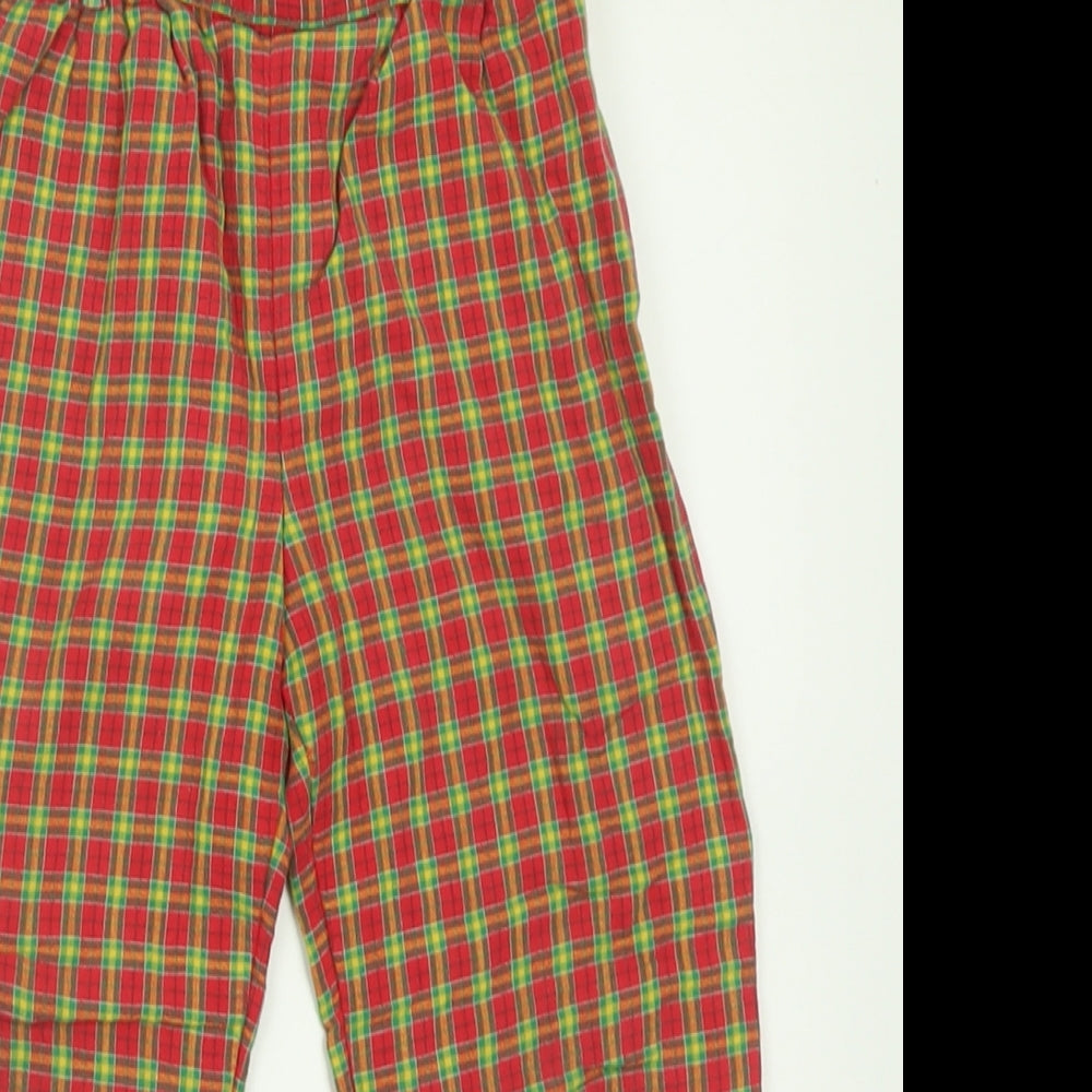 ST BENARD Boys Red Plaid Cotton Capri Trousers Size 24 Months  Pullover
