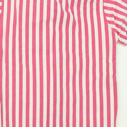 Primark Girls Pink Striped Cotton Basic Button-Up Size 18-24 Months Collared Button