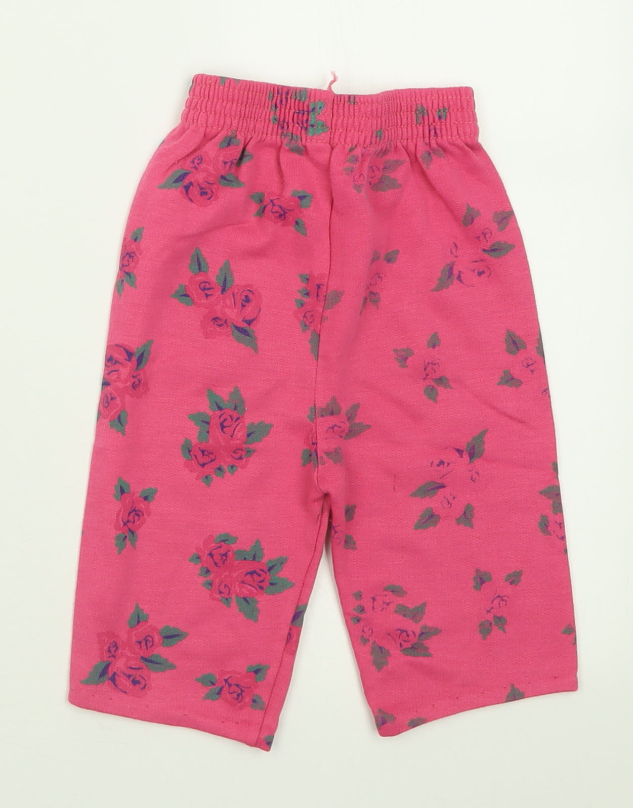 Adams Girls Pink Floral Acrylic Jogger Trousers Size 3-4 Years  Regular Pullover